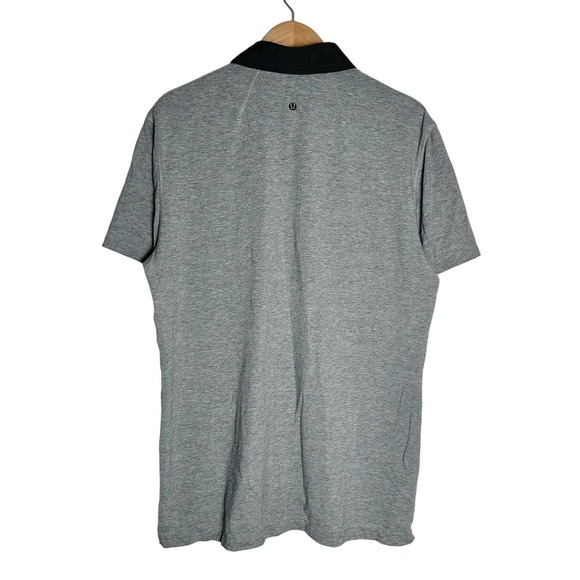 Lululemon | Men | Heather Gray Post Practice Contrast Polo Shirt | Size Large - Picture 3 of 11